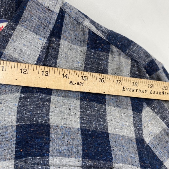 Johnnie O Flannel Shirt XL Plaid Silk Wool Surf Button Down Beach Fisherman Fall - Picture 11 of 13